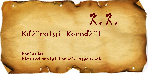Károlyi Kornél névjegykártya
