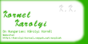kornel karolyi business card