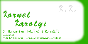 kornel karolyi business card